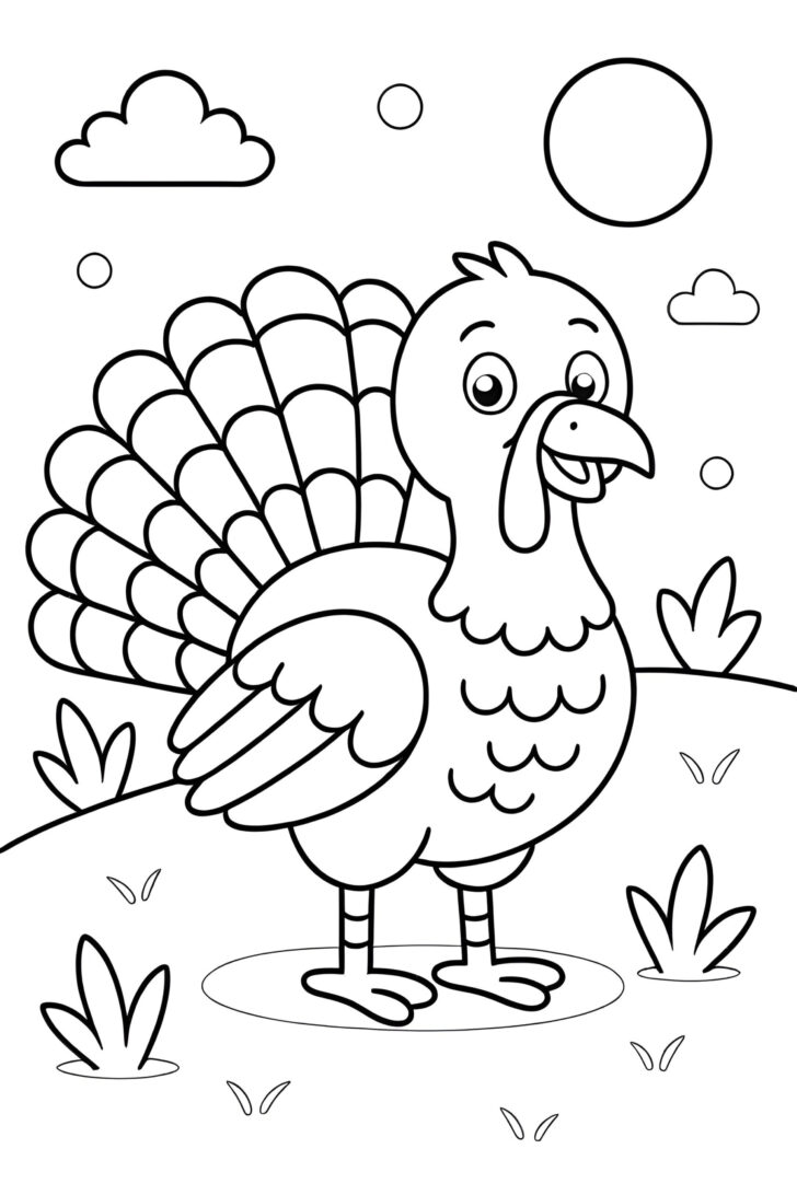 Turkey Coloring Template