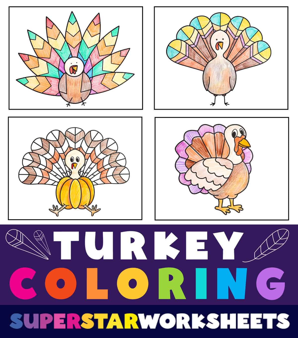 Turkey Coloring Pages (Free Printables) - Superstar Worksheets within Turkey Template Coloring Page