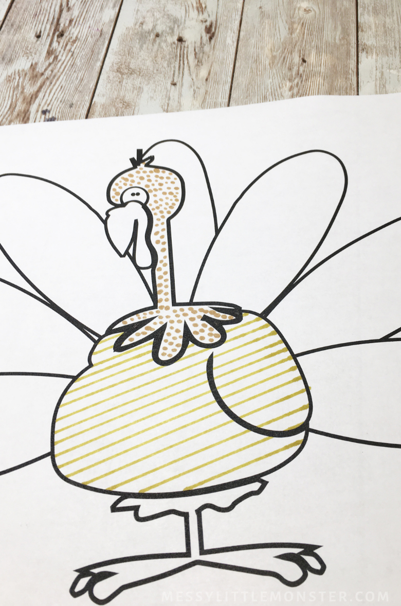 Turkey Colouring Page Zentangle Art - Messy Little Monster pertaining to Zentangle Turkey Template