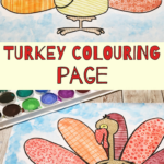 Turkey Colouring Page Zentangle Art   Messy Little Monster Regarding Zentangle Turkey Template