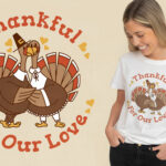 Turkey Couple Thanksgiving Day T Shirt Design Vector Download In Turkey Shirt Template