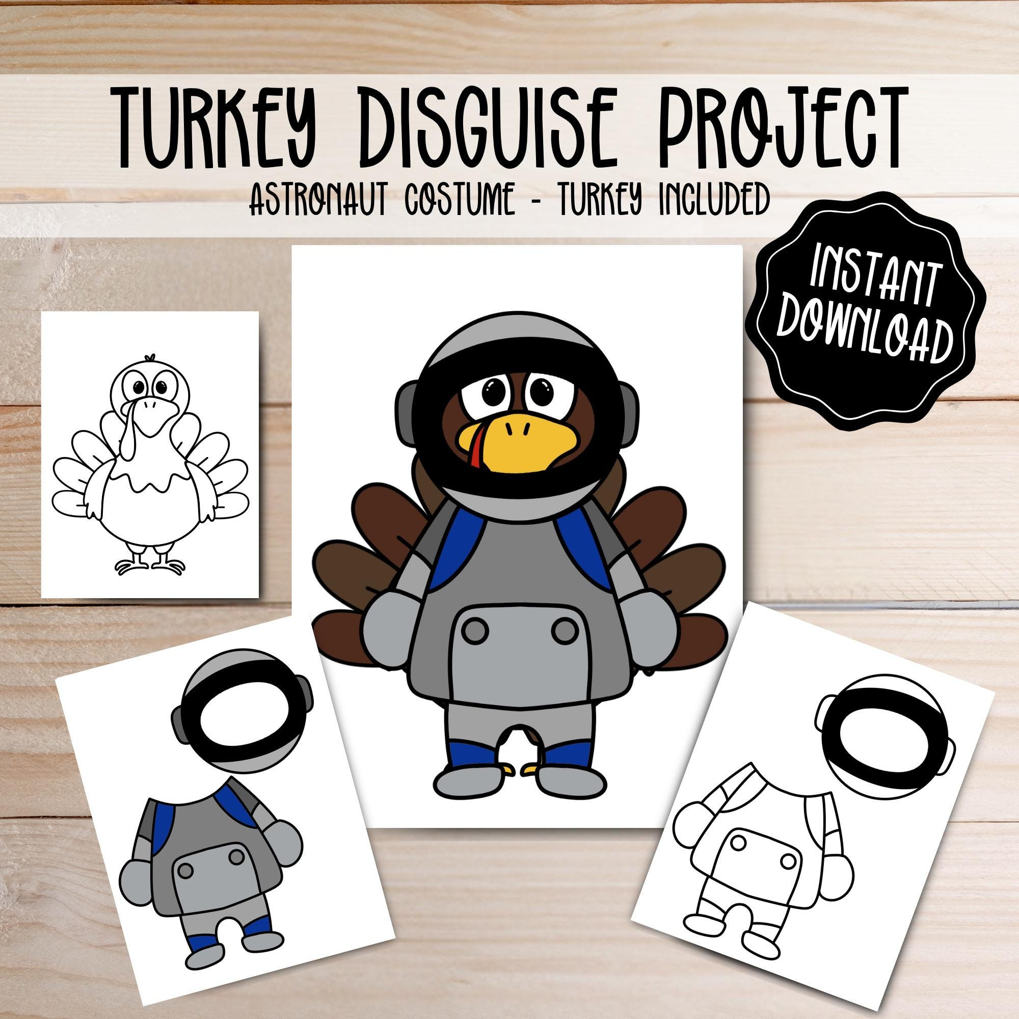 Turkey Disguise Printable - Astronaut Costume - Thanksgiving pertaining to Astronaut Turkey Disguise Template