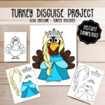 Turkey Disguise Printable   Elsa Costume   Thanksgiving School With Turkey Disguise Elsa Template