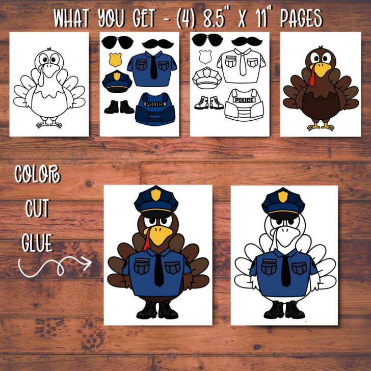 Disguise the Turkey Template Police Officer