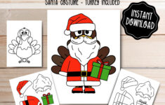 Turkey Disguise Printable: Santa Costume Craft (Digital Download inside Turkey Disguise Santa Template