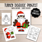 Turkey Disguise Printable: Santa Costume Craft (Digital Download Throughout Disguise A Turkey As Santa Template