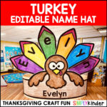 Turkey Editable Name Hat & Craft For Thanksgiving Activities Pertaining To Editable Turkey Hats Template