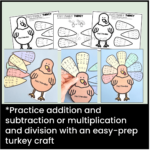 Turkey Fact Families Craft Thanksgiving Fall Math Activity With Regard To Fact Family Turkey Template