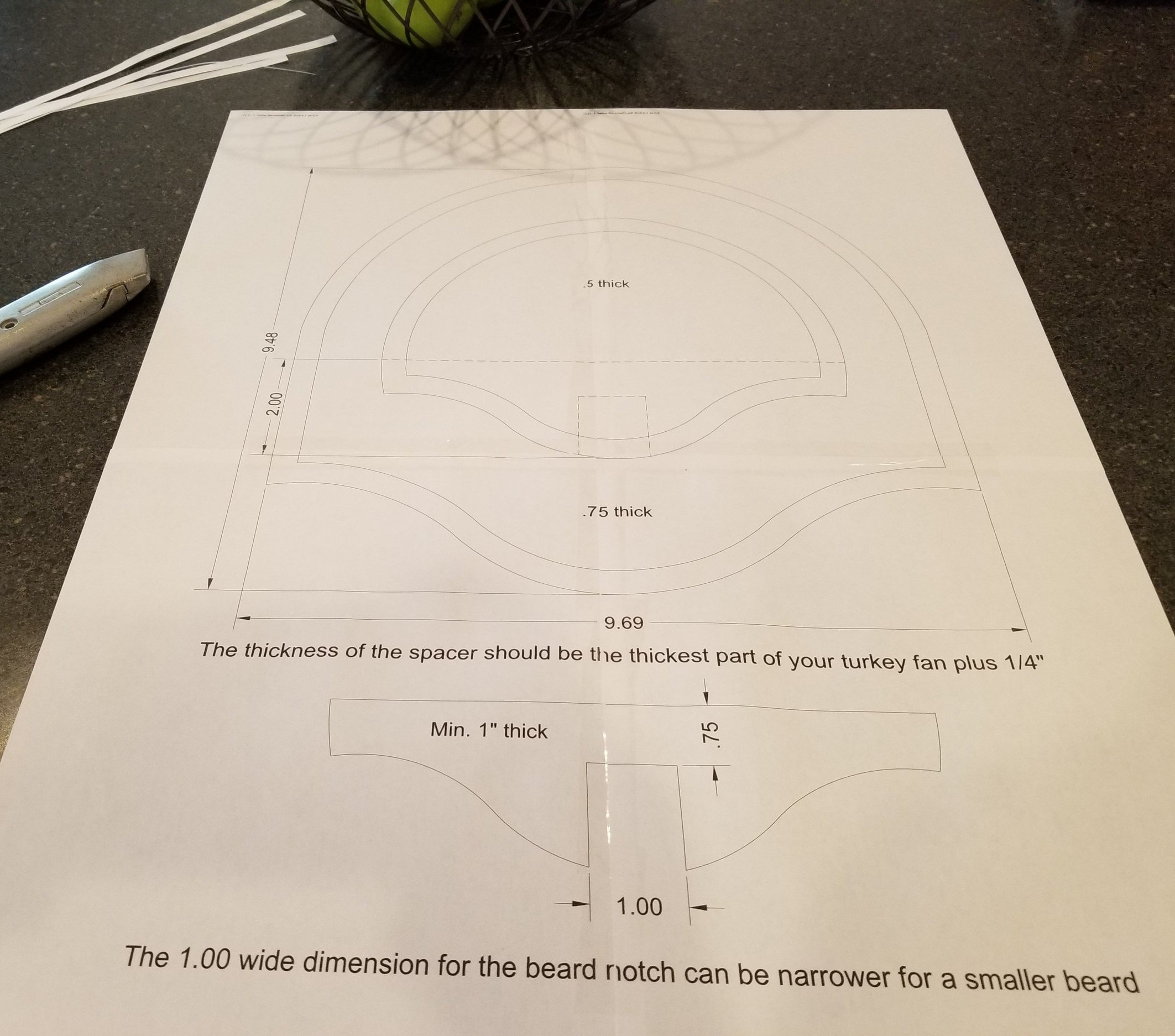 Turkey Fan Mount — Third Stall Woodworking in Turkey Mount Template