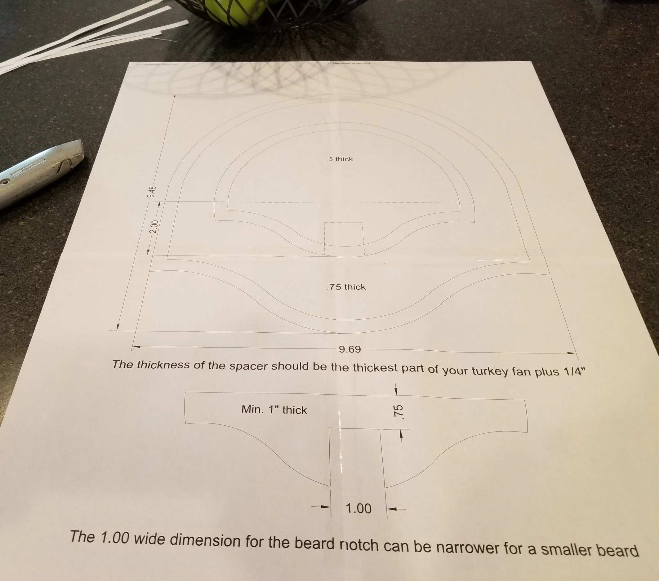 Turkey Fan Mount — Third Stall Woodworking in Turkey Plaque Template
