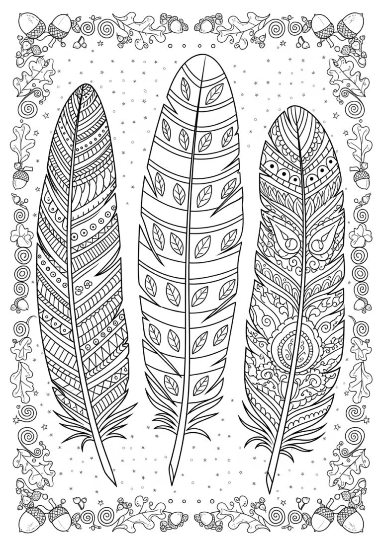 Turkey Feather Coloring Sheet - Fun Printable For Kids pertaining to Feather Coloring Template Free Printable