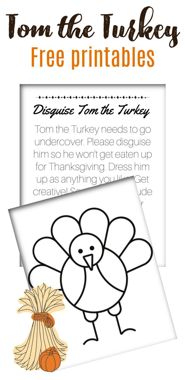 Turkey In Disguise Free Printables throughout Tom Turkey Disguise Template