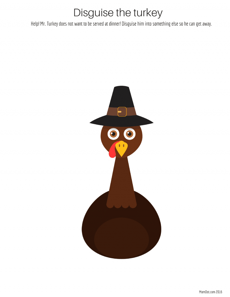 Turkey In Disguise Project Printable - Fun, Imaginative Play - Momdot within Turkey Body Template Color