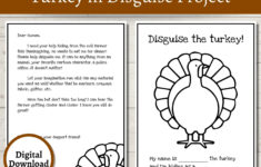 Turkey In Disguise Project | Turkey Printable | Thanksgiving Game for Disguise Your Turkey Template