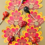 Turkey Lollipops   Cute Thanksiving Treat With Printable With Free Printable Turkey Lollipop Holder Template