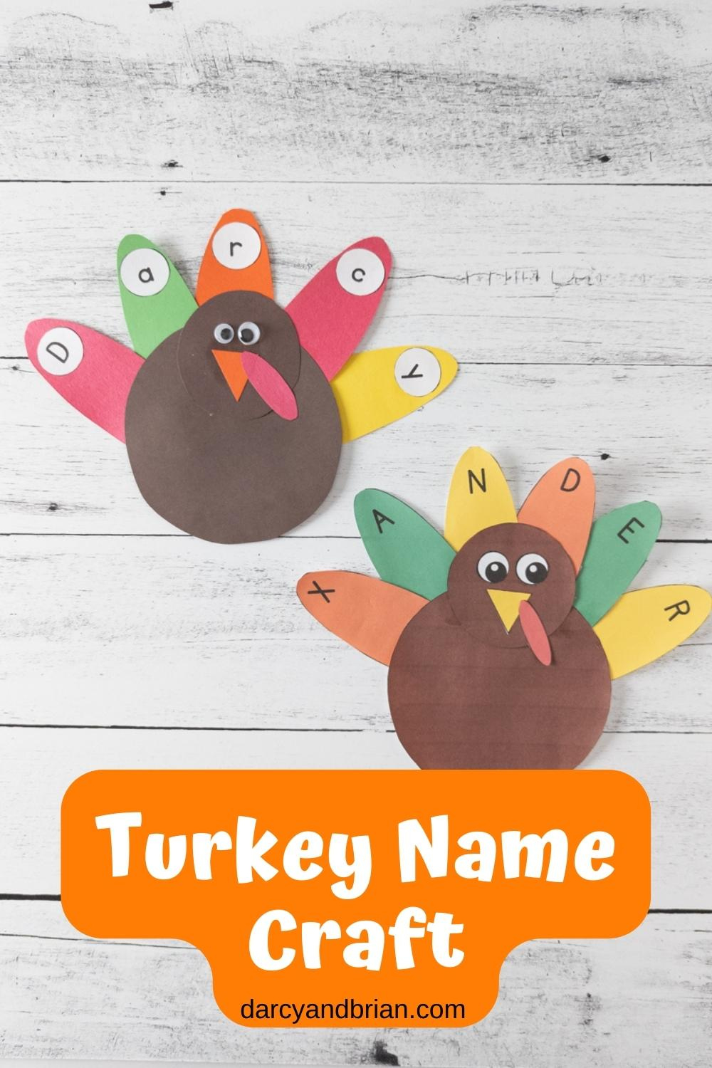 Turkey Name Craft | Thanksgiving Activity For Preschoolers in Name Turkey Craft Template