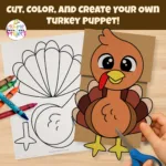 Turkey Paper Bag Puppet – Printable Craft Template For Kids Throughout Turkey Puppet Template