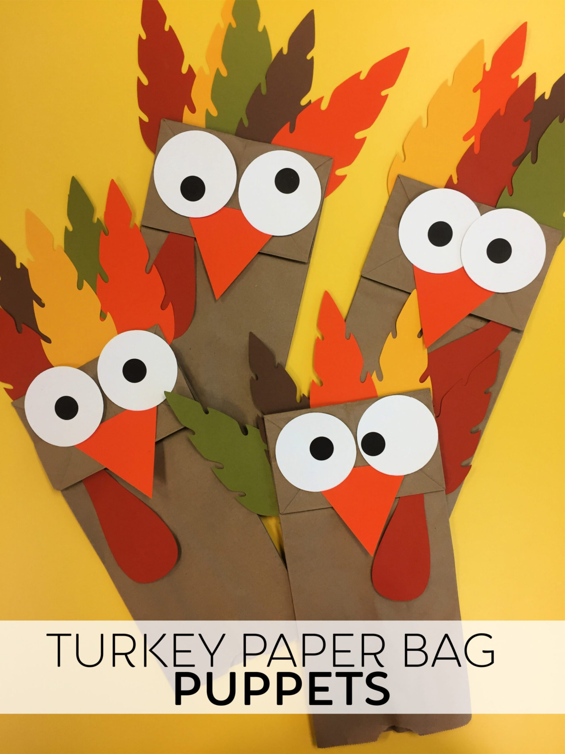 Turkey Paper Bag Puppets - Sew Woodsy with Turkey Paper Bag Puppet Template
