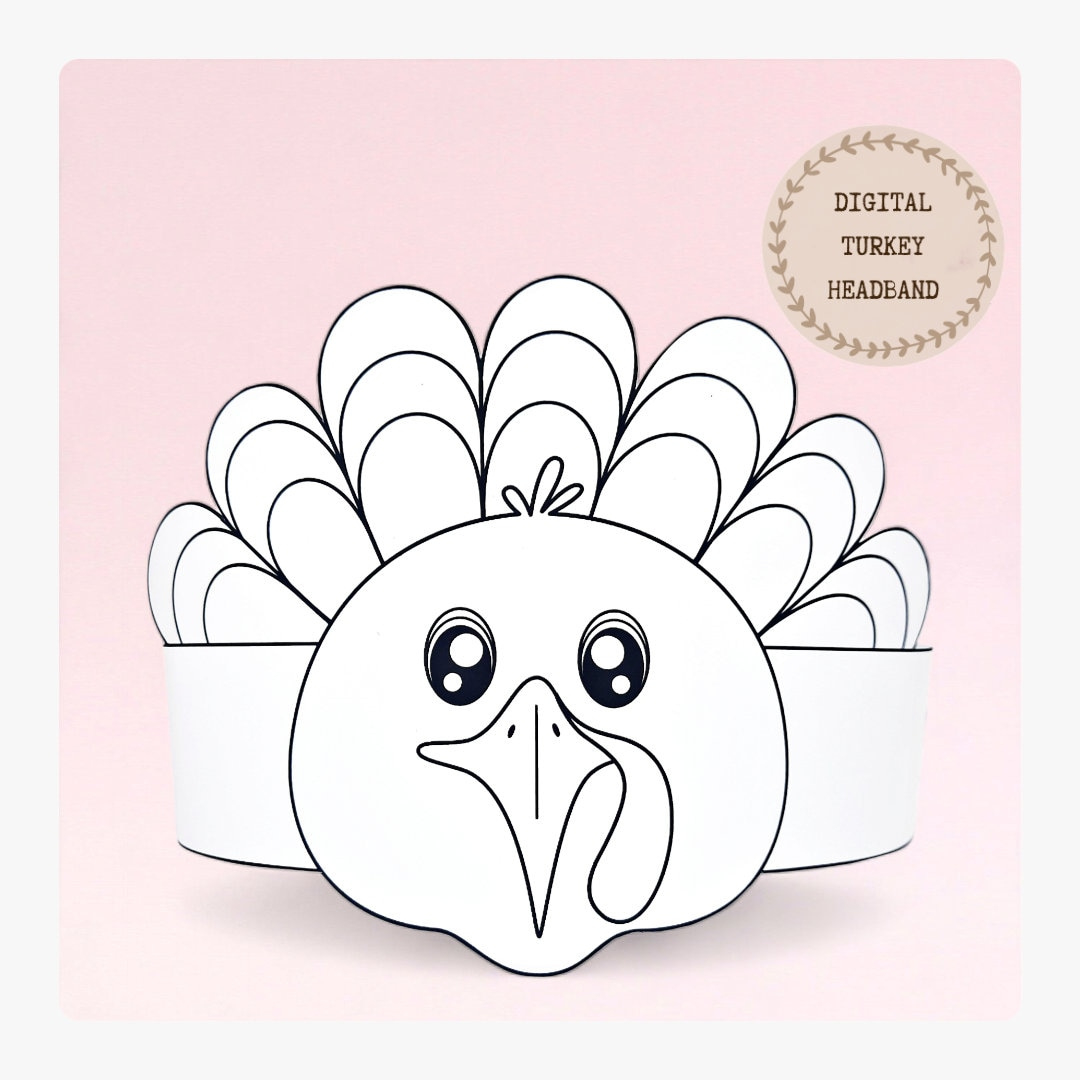 Turkey Paper Coloring Crown,Thanksgiving Paper Hat For Kids regarding Printable Headband Turkey Hat Template