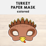 Turkey Paper Mask Printable Thanksgiving Costume Craft Activity Regarding Turkey Mask Template