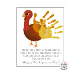 Turkey Poem Handprint Craft Art Printable Template / Autumn Intended For Hand Turkey Poem Template