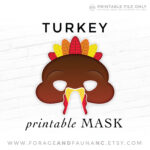 Turkey Printable Costume Face Mask Thanksgiving Printable Bird With Turkey Face Mask Template