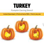 Turkey Pumpkin Stencil: Easy Printable Halloween Carving Template With Pumpkin Carving Template Turkey