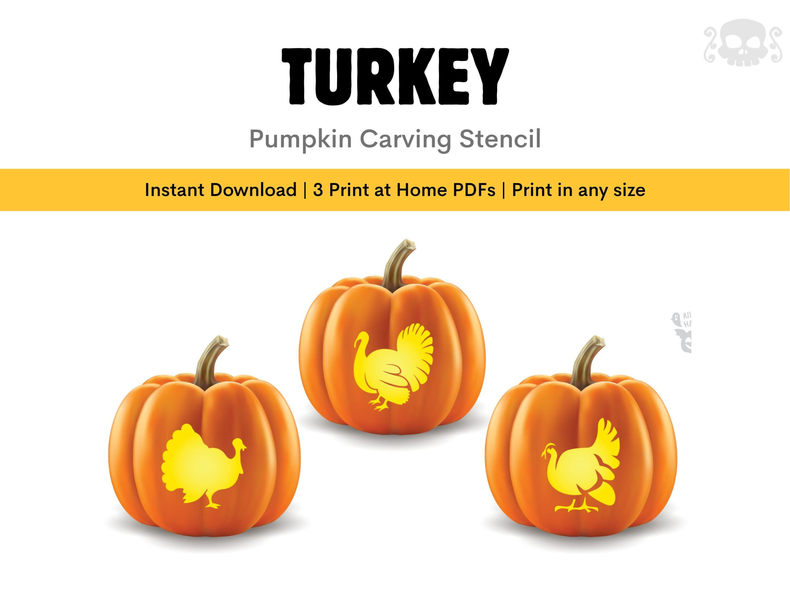 Turkey Pumpkin Stencil: Easy Printable Halloween Carving Template with Pumpkin Carving Template Turkey