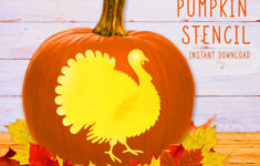 Turkey Pumpkin Stencil, Thanksgiving Printable Pumpkin Stencil with regard to Pumpkin Turkey Template