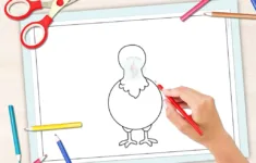 Turkey Template, Body Outline & Coloring Page Set For Crafts for Turkey Body Template Without Feathers