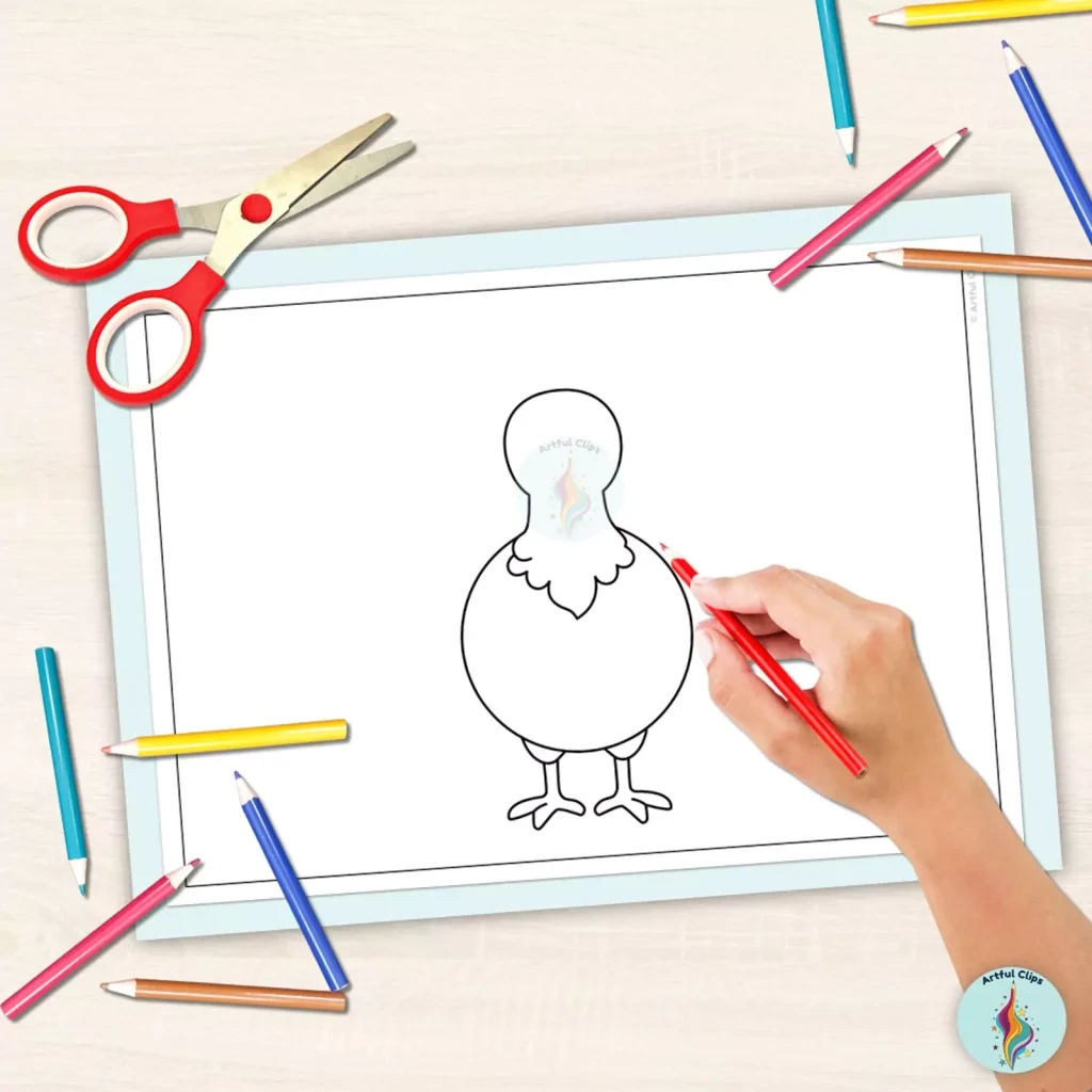 Turkey Template, Body Outline &amp;amp; Coloring Page Set For Crafts for Turkey Body Template Without Feathers