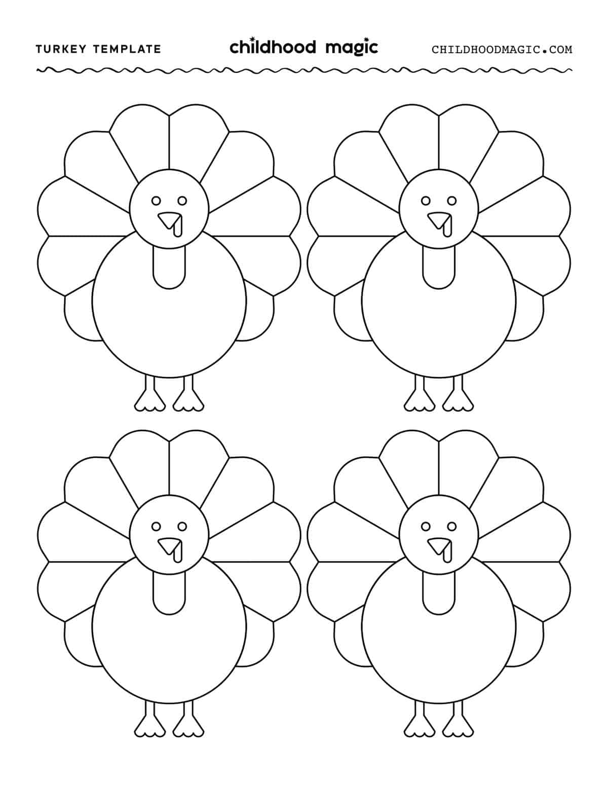 Turkey Template - Childhood Magic for Small Turkey Template