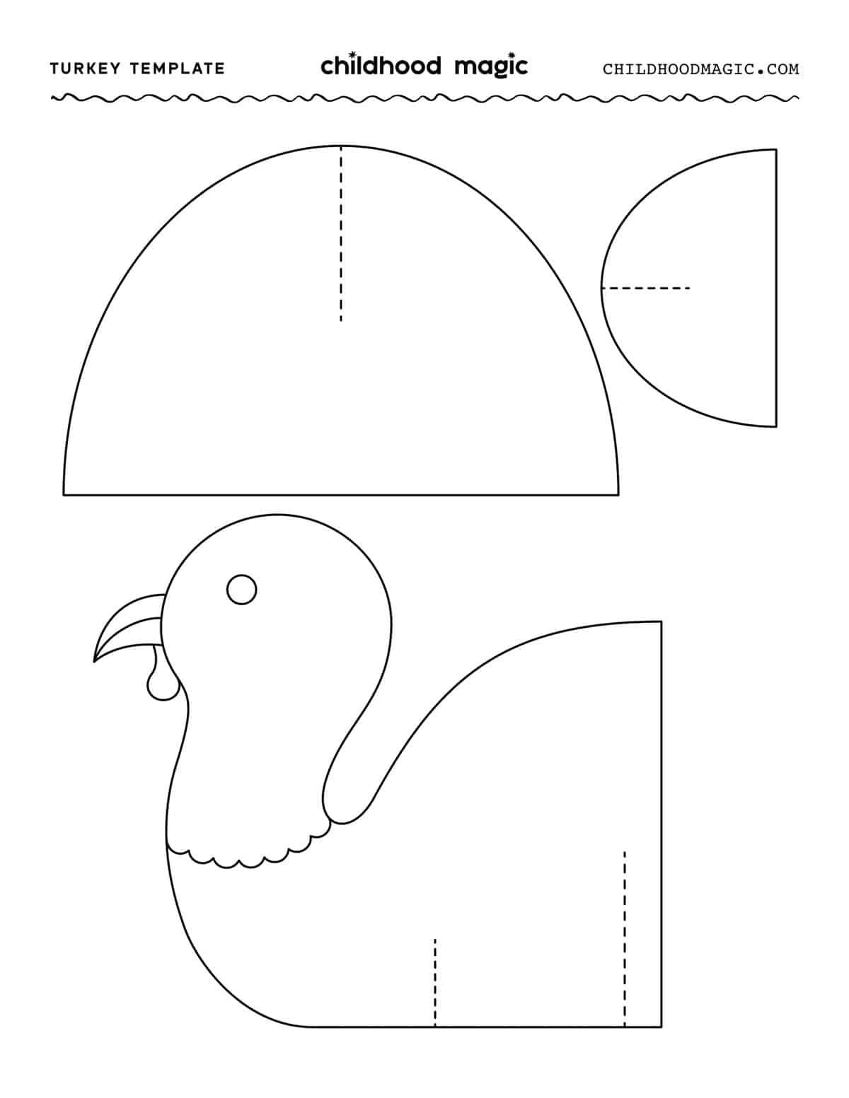 Turkey Template - Childhood Magic intended for 3D Turkey Template