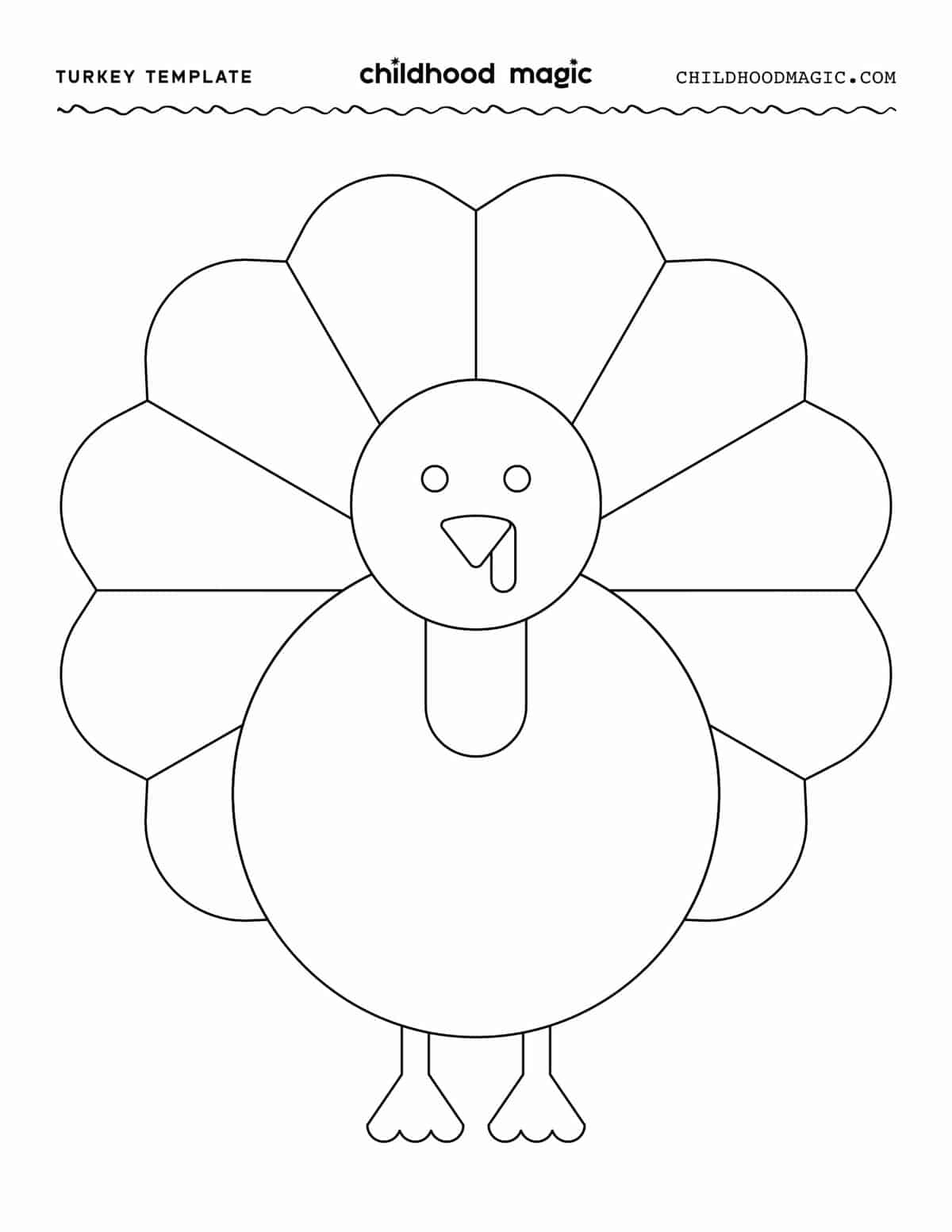 Turkey Template - Childhood Magic with regard to Turkey Template Printable Free