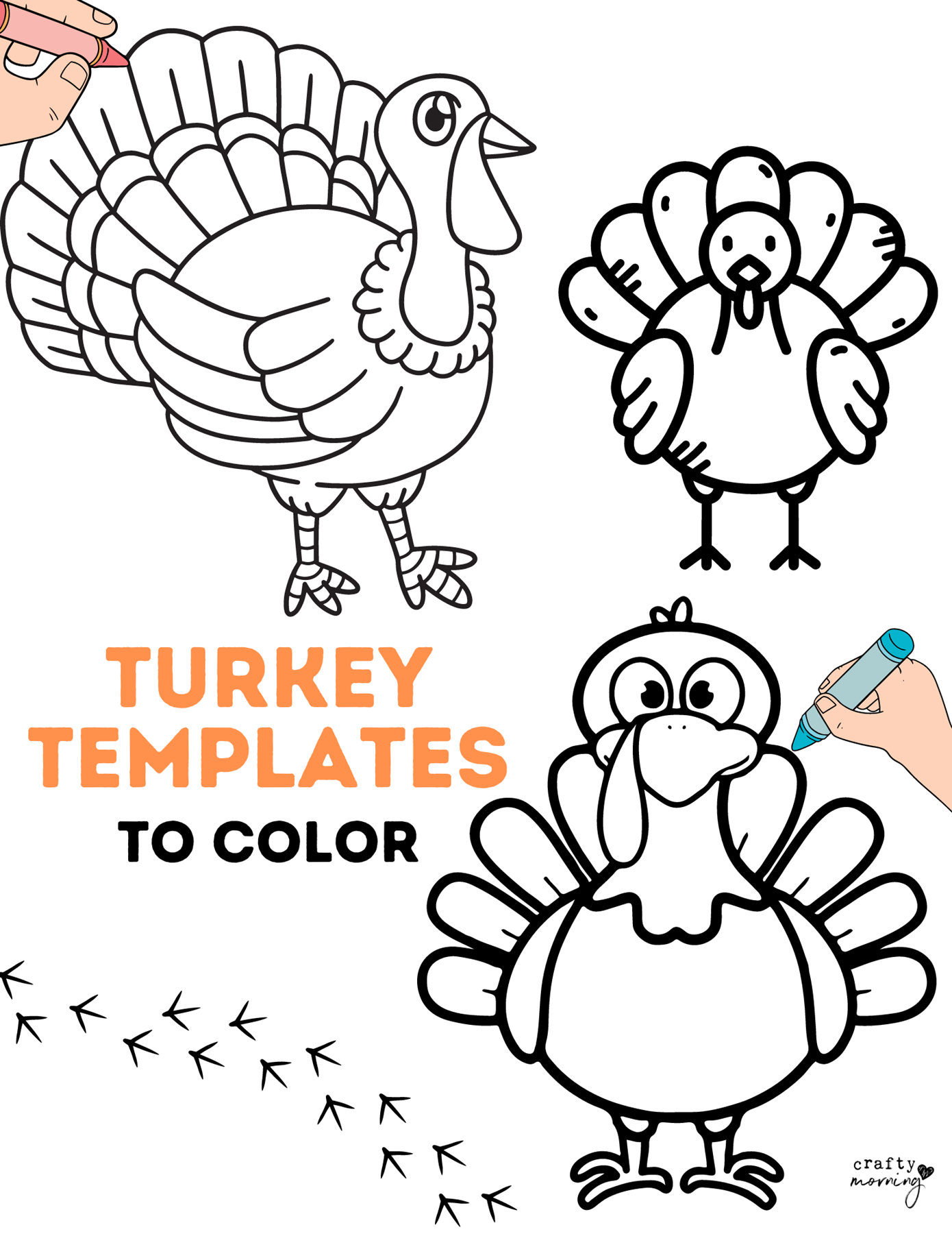 Turkey Template To Color - Crafty Morning inside Family Turkey Project Coloring Top Page Template