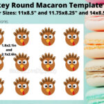 Turkey Thanksgiving Round Macaron Template   Etsy Regarding Turkey Macaron Template