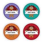 Turkey Time Door Decoration / Thanksgiving / Holiday / Food For Turkey Name Tag Template