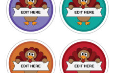Turkey Time Door Decoration / Thanksgiving / Holiday / Food for Turkey Name Tag Template