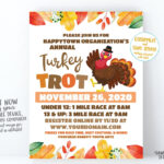 Turkey Trot Flyer, Thanksgiving Fundraiser Flyer, Turkey With Regard To Turkey Trot Flyer Template