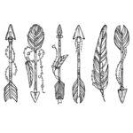 Vector Ethnic Arrows With Feathersvalentina Gurina Art Throughout Indian Arrow Feather Printable Template