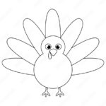 Vector Illustration Of Thanksgiving Turkey Isolated On White For Turkey Outline Template