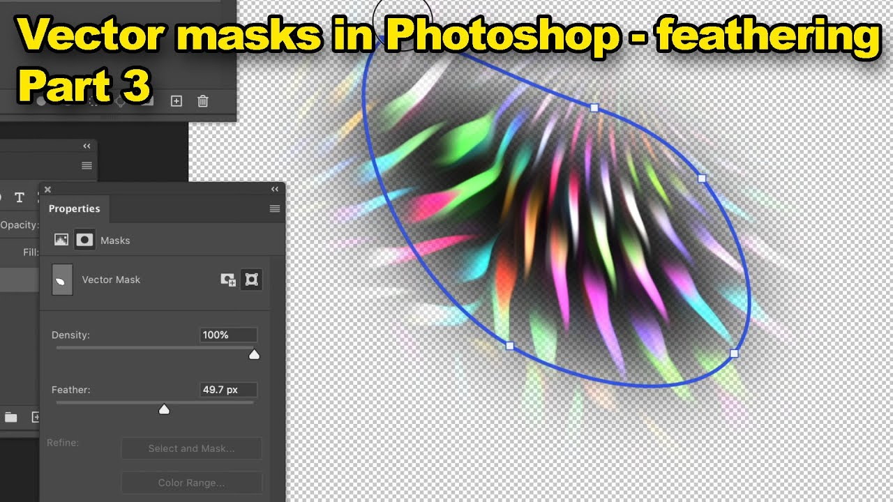 Vector Mask Density And Feather And Paths In Photoshop | How To | Layers |  Graphicxtras (Part 3) for Mask Feather Template Photoshop