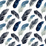 Watercolor Feather Seamless Pattern. Feather Pattern For Pertaining To Fabric Feather Template