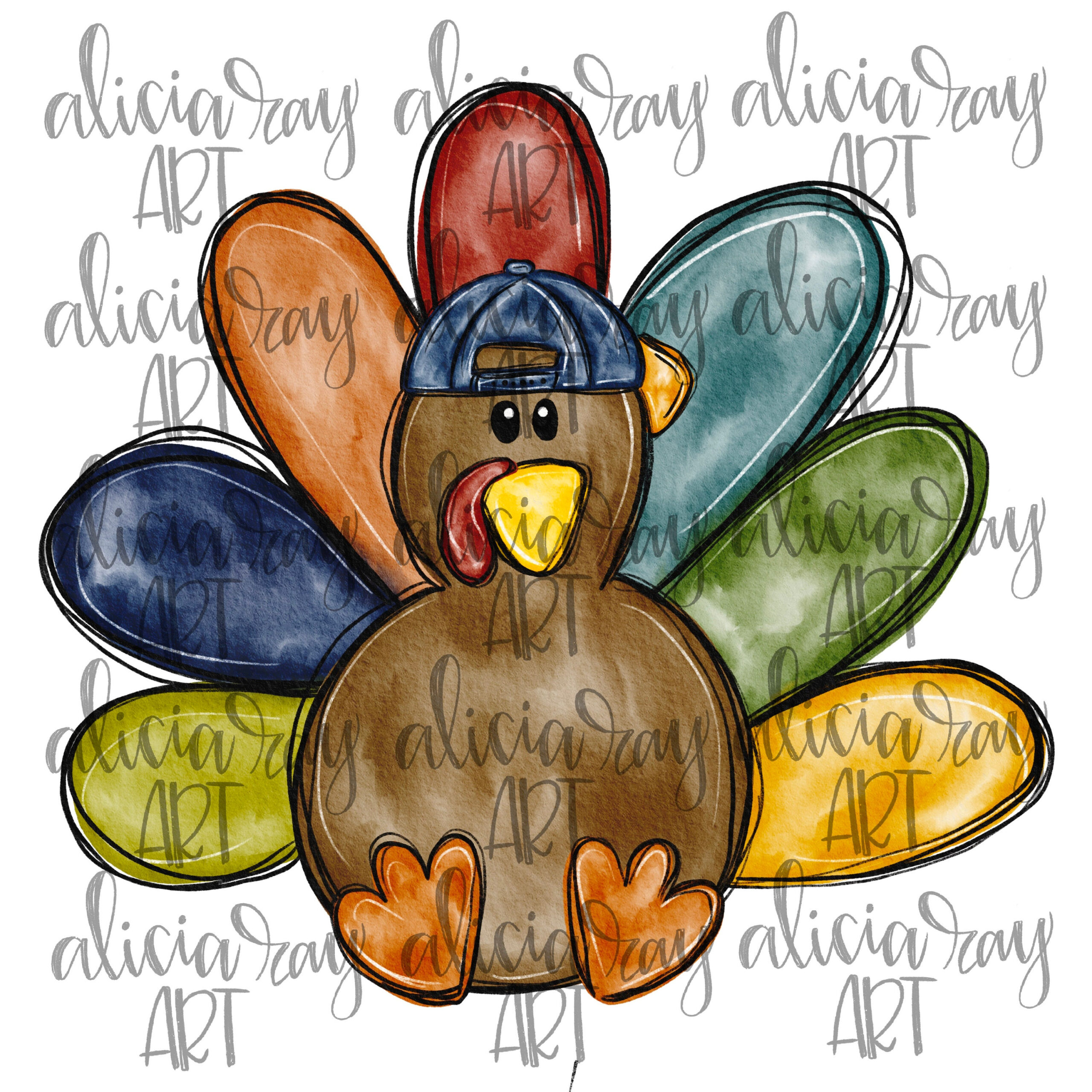 Watercolor Turkey With Hat Png Digital Download | Hand Drawn pertaining to Reproducible Turkey Feather Thankful Template