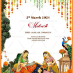 Wedding Invitation Set Inspiredradha Krishna Life Celebrating Events  With Divine Touch With Regard To Indian Wedding Card Krishna Feather Template