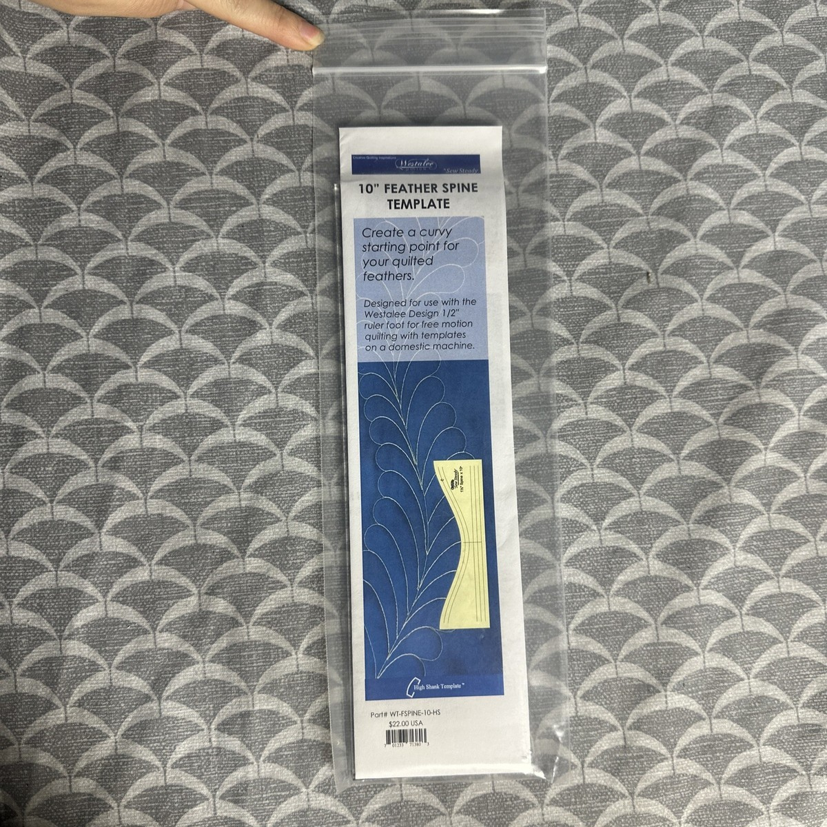 Westalee Design 10” Feather Template Spine Template Wt Fspine 10 with Westalee Feather Spine Template