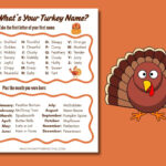 What'S Your Turkey Name? Free Thanksgiving Game Printable Activity With Turkey Name Tag Template