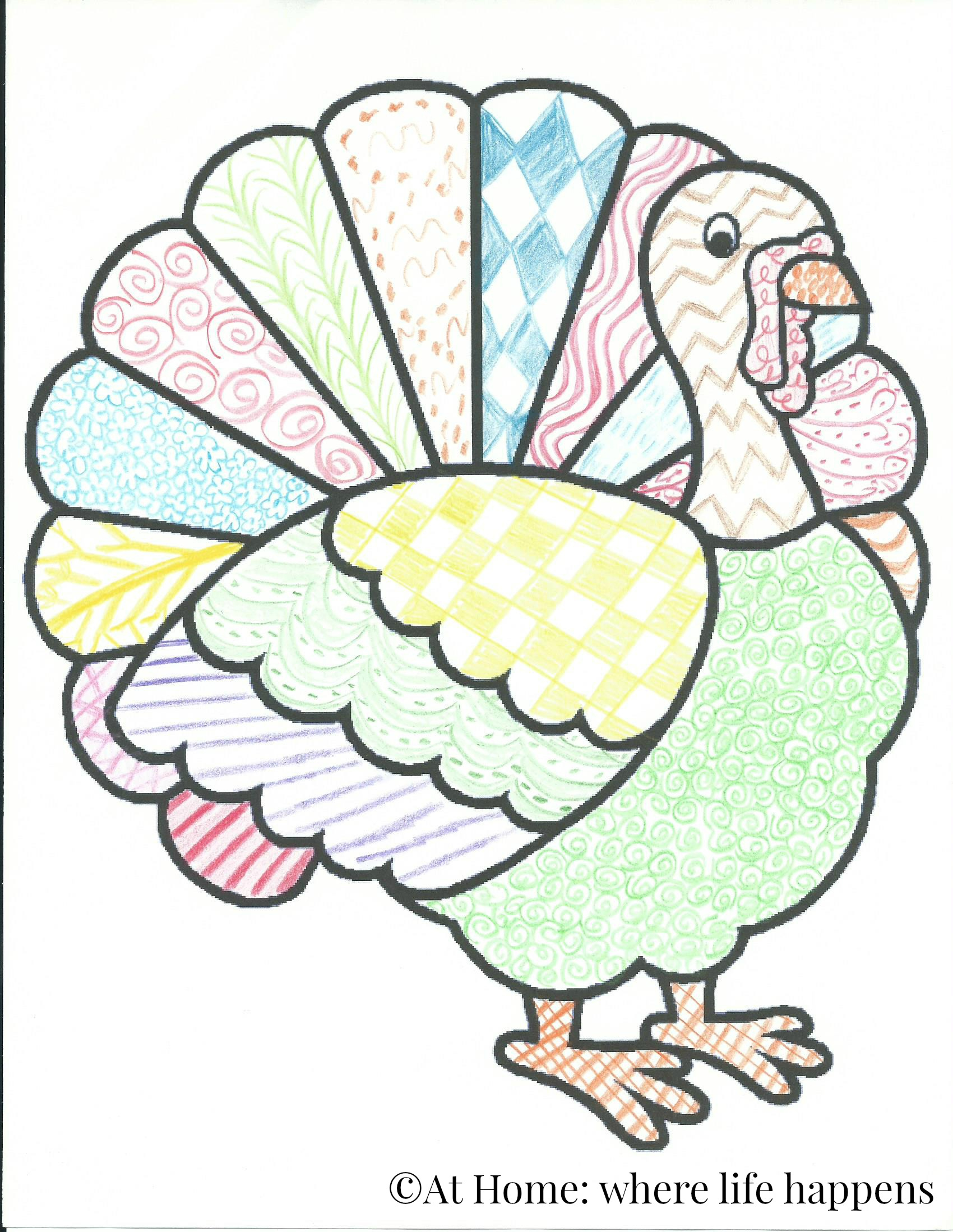 Z Is For … Zentangle | At Home in Zentangle Turkey Template
