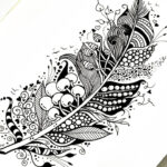 Zentangle Art | How To Draw A Zentangle Feather ? Within Doodle Feather Template