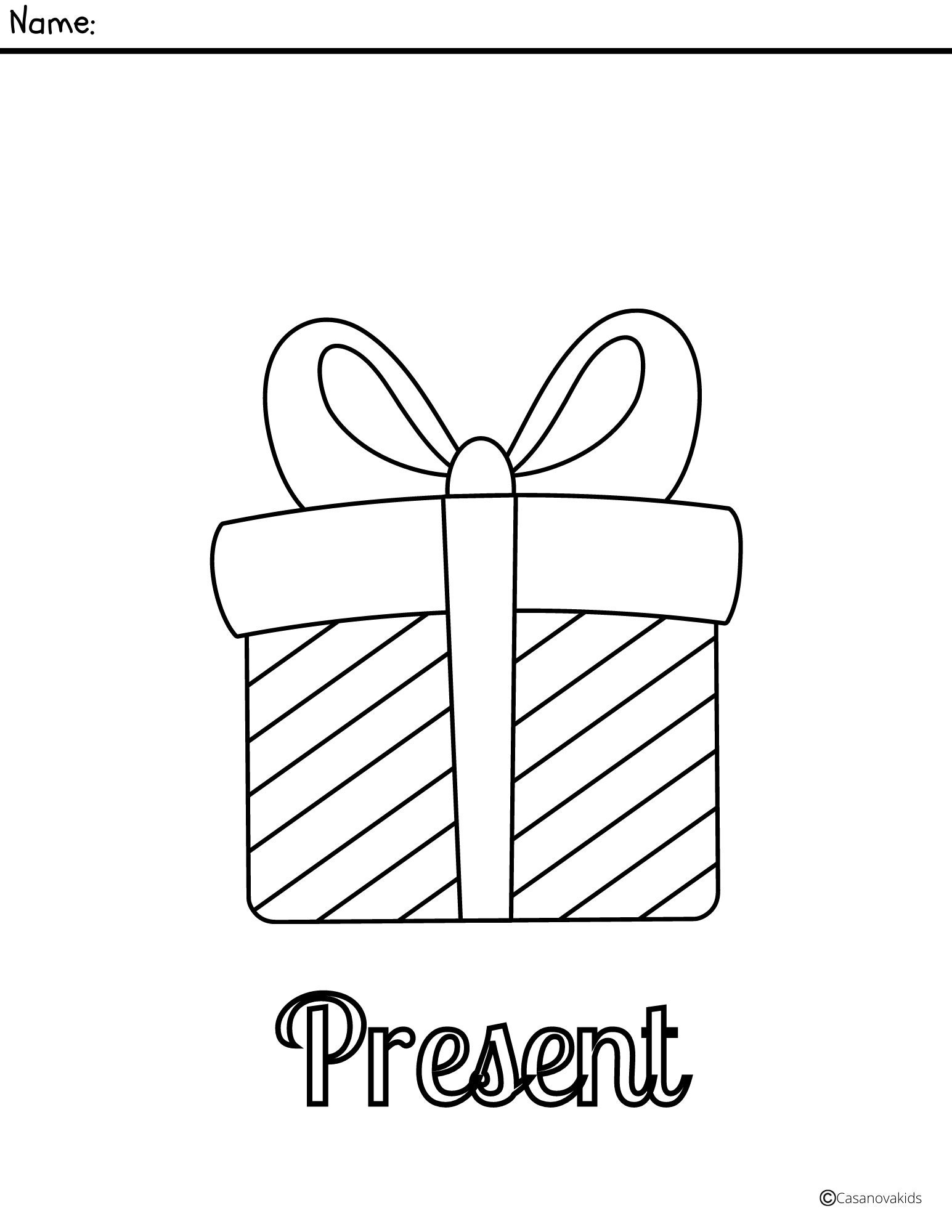 10 Printable Christmas Coloring Pages - Etsy Ireland in Christmas Present Template To Colour